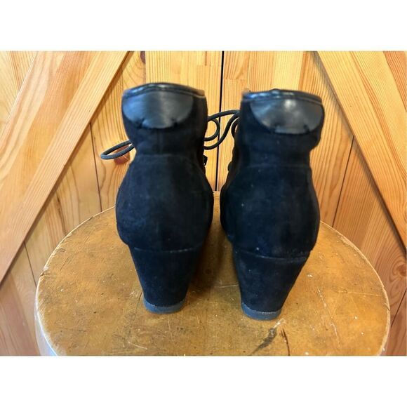 Madden Girl Boots Womens 8M  Domain Ankle Bootie Black Lace Up Wedge - Picture 4 of 8